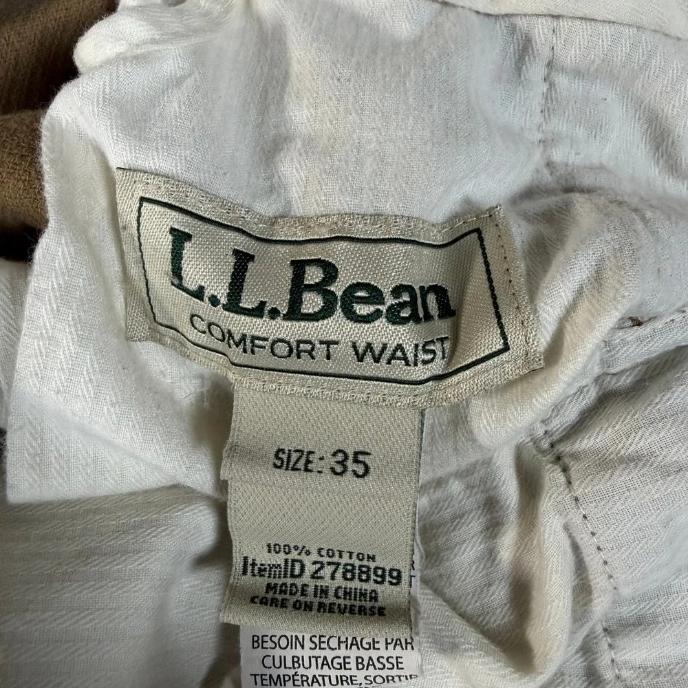 L.L.Bean Corduroy Pants Mens 35 Tan Excellent Comfort‎ Waist Wide Wale Cotton